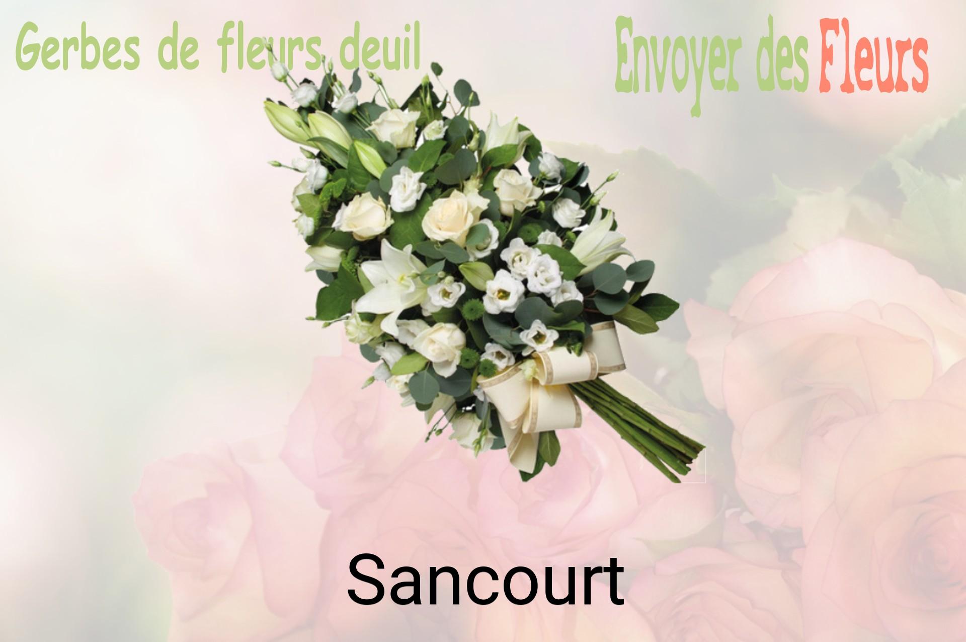 Gerbe de fleurs de deuil livrée à Sancourt